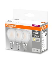 Osram 3er-Pack E14 LED Birne Base Classic 4,0W 470Lm...