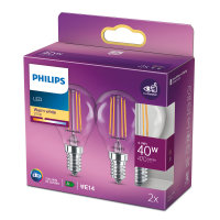 2er-Set Philips LED Birne Classic 4.3W warmweiss E14...