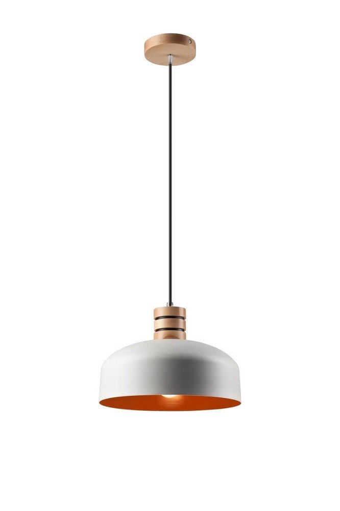 E27 Metall, Bioledex Design onlin weiß-orange 30cm Pendelleuchte Holz