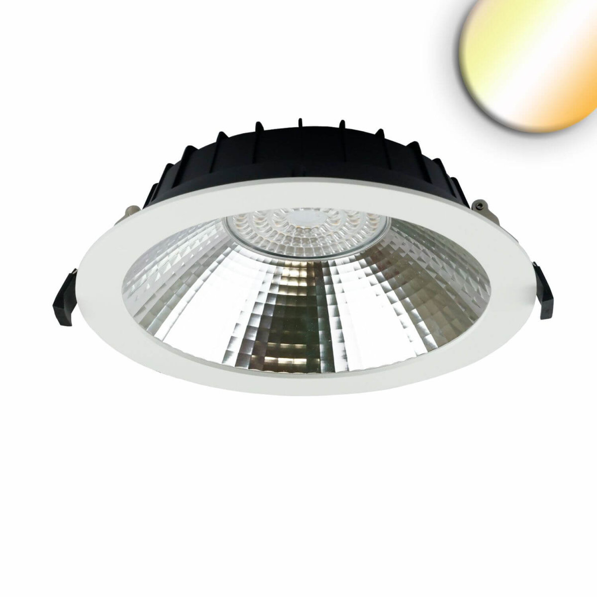 LED Downlight 150lm/W, 60°, Reflektor UGR<19, 3000|4 ColorSwitch 12W