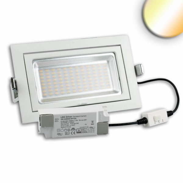 LED Downlight UGR<19, 12W, 3000|4 ColorSwitch 60°, 150lm/W, Reflektor