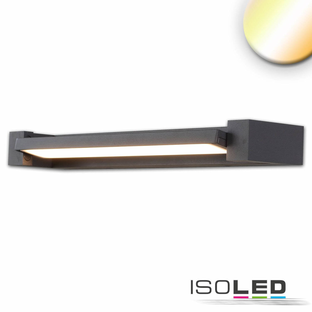LED Wandlampe schwenkbar, 700mm, 20W, 2700|3000| ColorSwitch schwarz